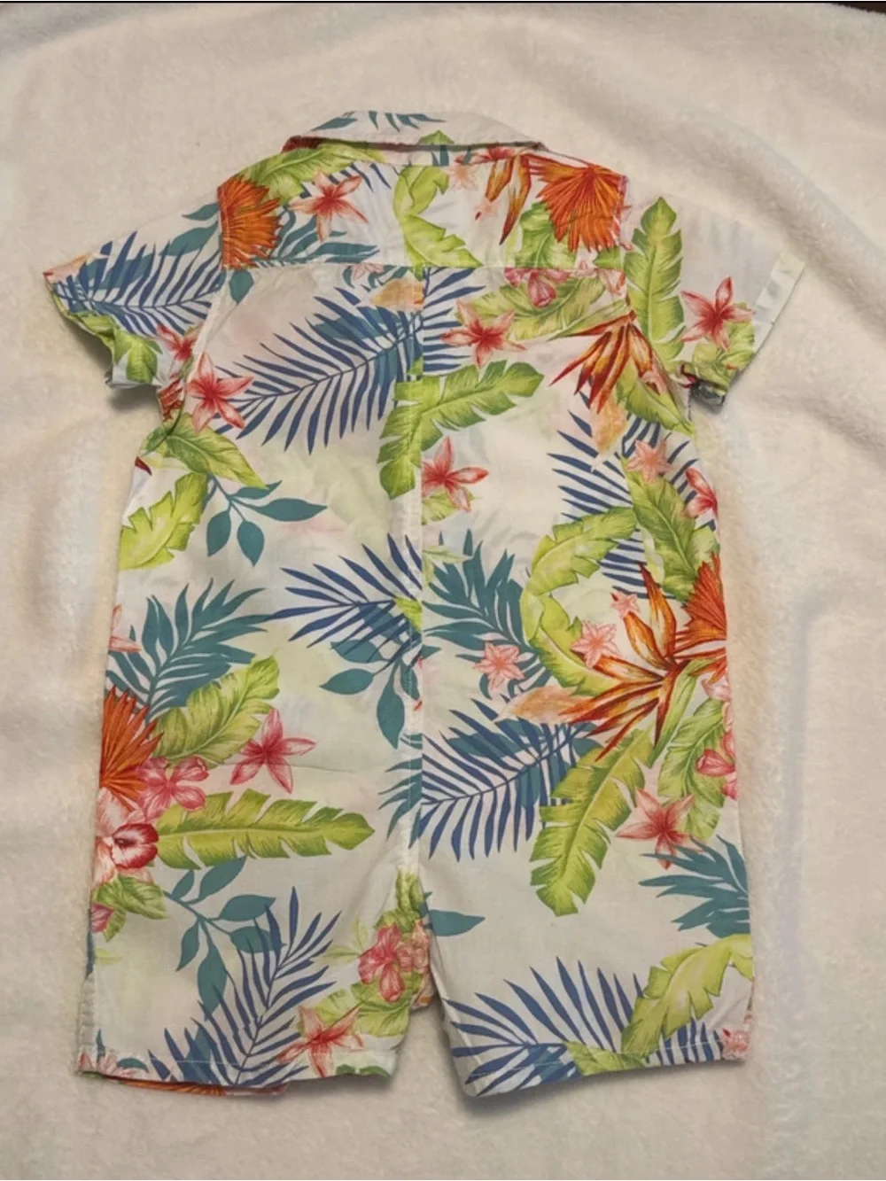 BABY GAP White Tropical Floral Short Romper